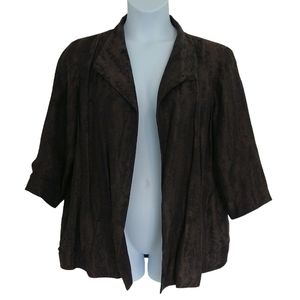 Elegant Eileen Fisher Women's Jacket Size 1X Brown Italian Fabric Comfort Modern